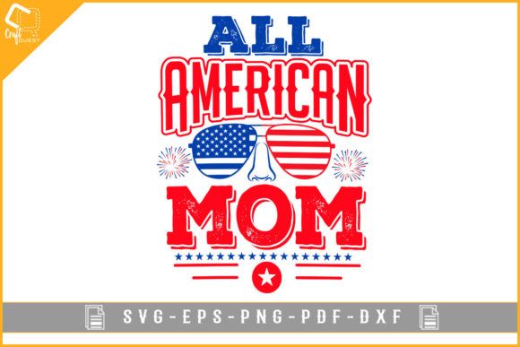 All American Mom 4th July Embroidery Design