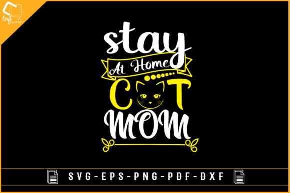 Stay at Home Cat Mom T-shirt Design